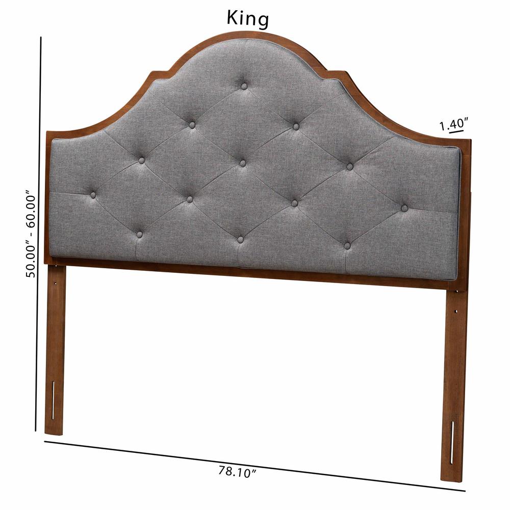 Walnut Brown Finished Wood King Size Headboard. Picture 17