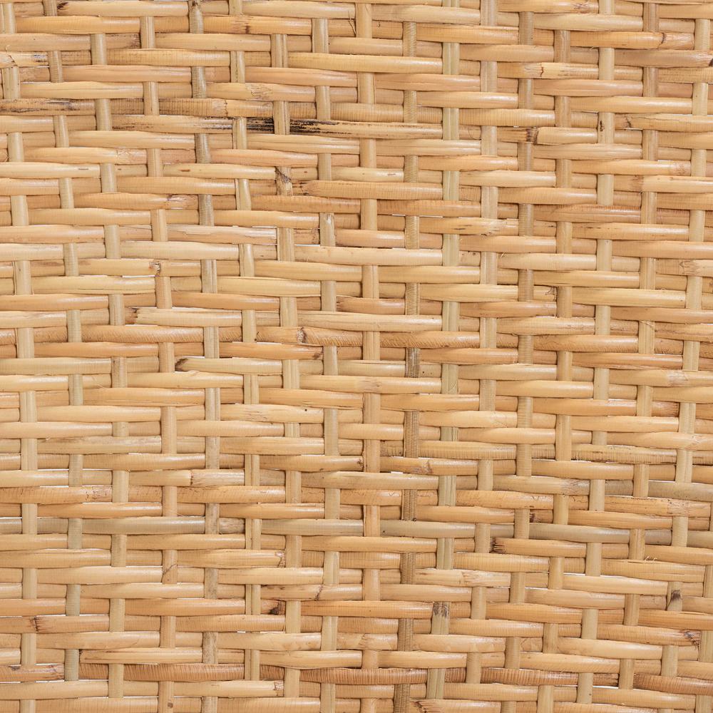 bali & pari Genna Modern Bohemian Natural Brown Finished Rattan Dining Chair. Picture 17