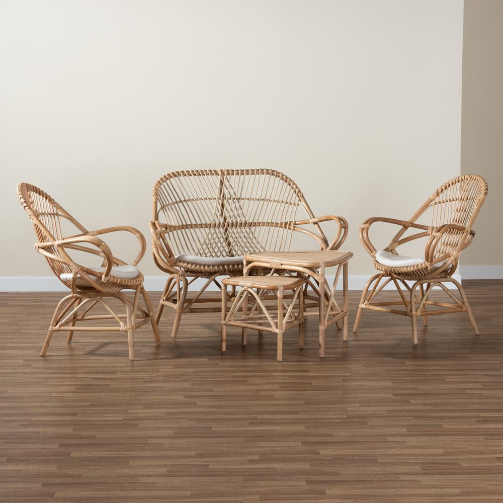Natural Brown Finished Rattan 5-Piece Living Room Set. Picture 21