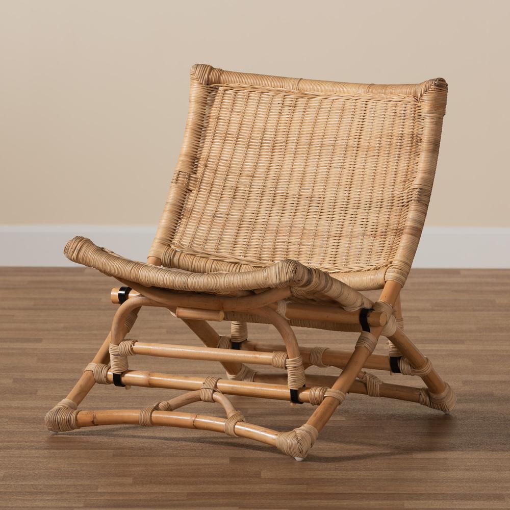 Bohemian Natural Brown Antique Rattan Foldable Lounge Chair. Picture 21