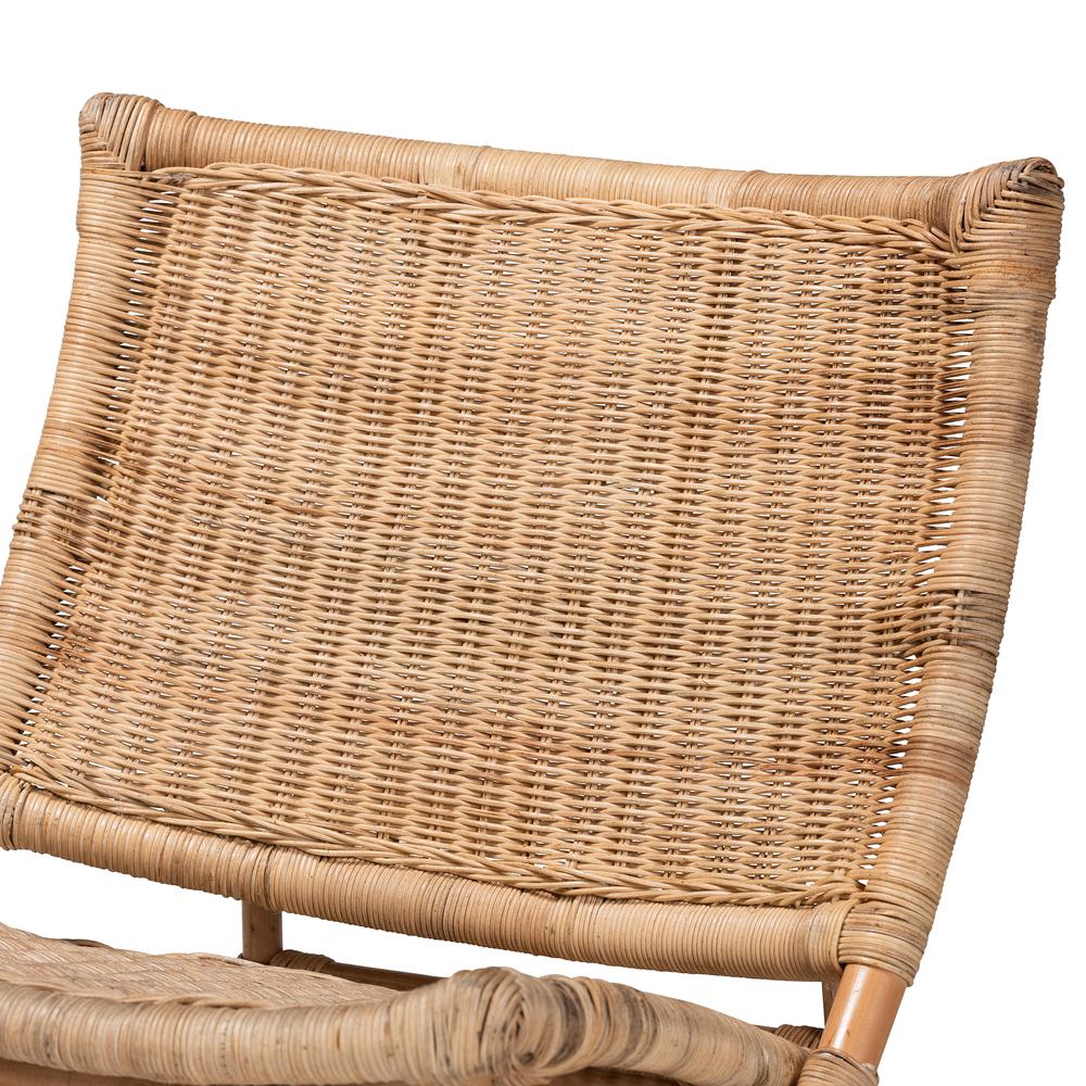 Bohemian Natural Brown Antique Rattan Foldable Lounge Chair. Picture 17
