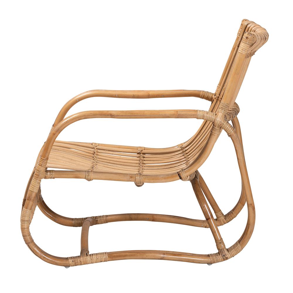 bali & pari Blanca Modern Bohemian Natural Rattan Accent Chair. Picture 13