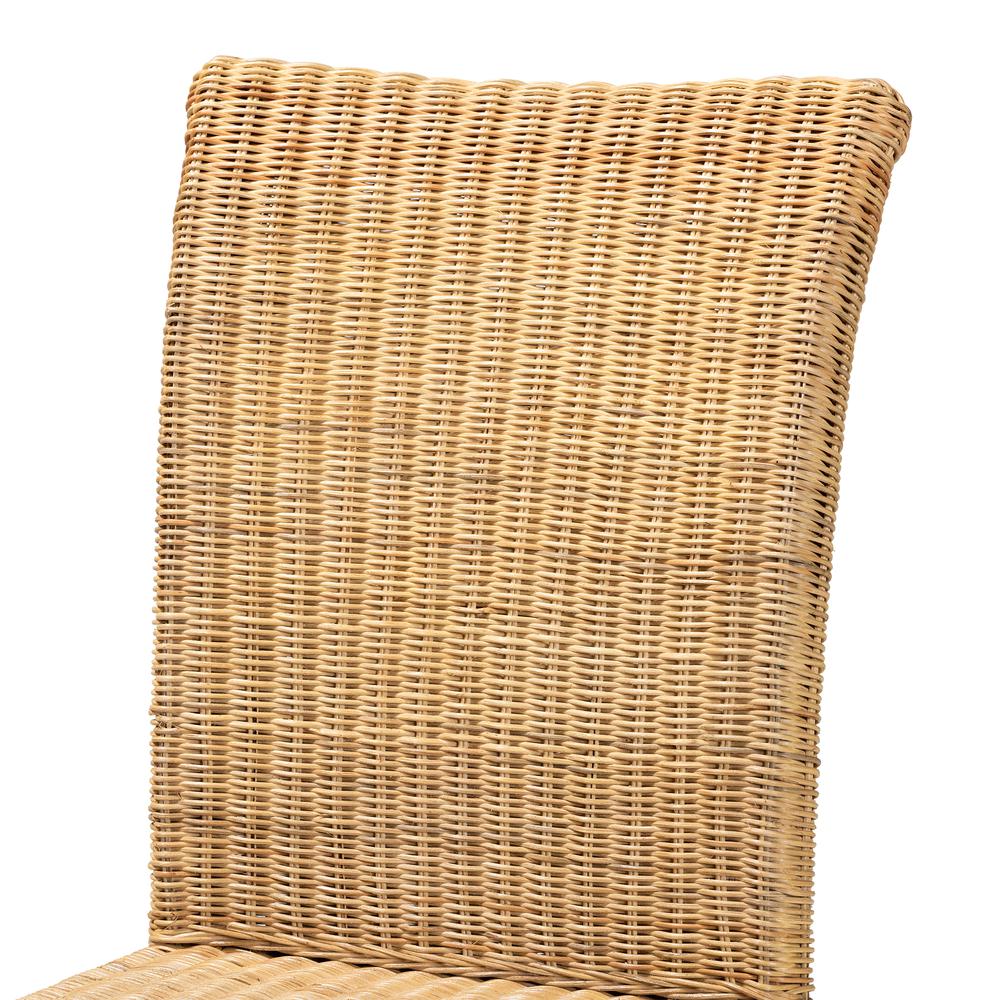 Bohemian Natural Rattan and Mahogany Wood Dining Chair. Picture 15