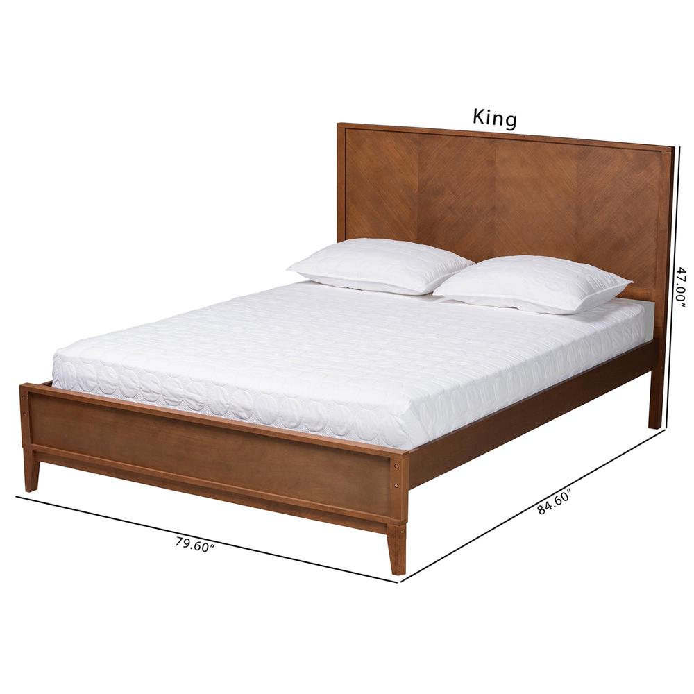 Carver Classic Transitional Ash Walnut Finished Wood Queen Size Platform Bed. Picture 20