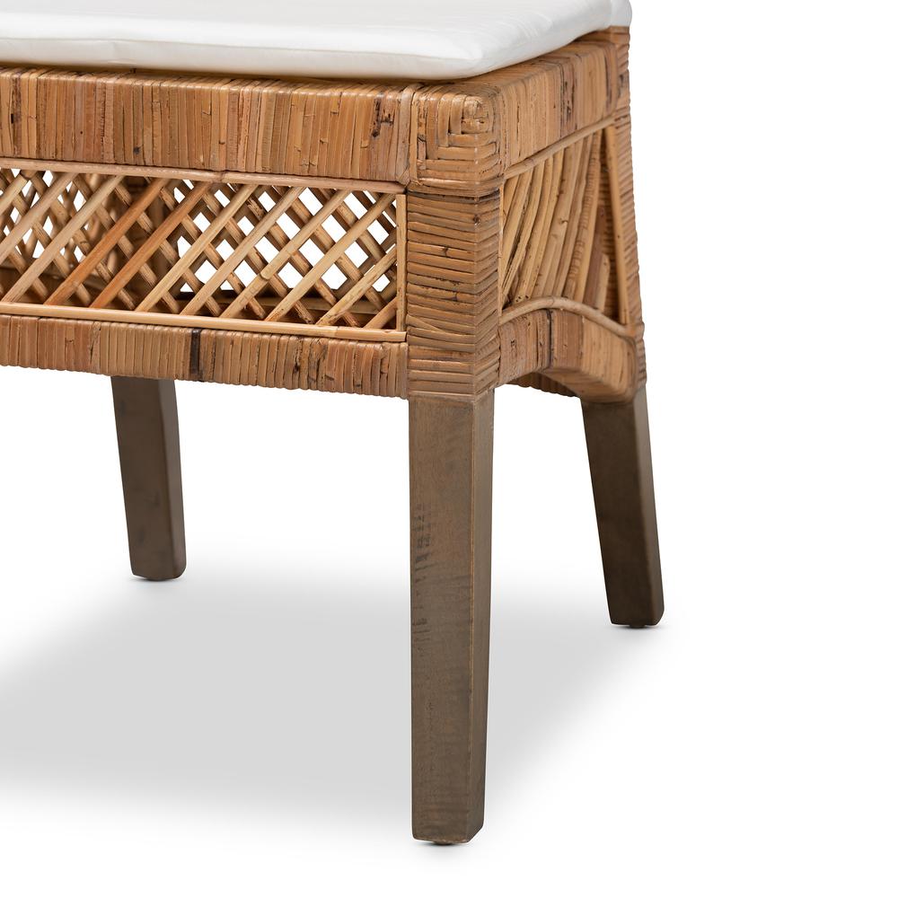 bali & pari Argos Modern Bohemian  Natural Brown Rattan 2-Piece Dining Chair Set. Picture 14