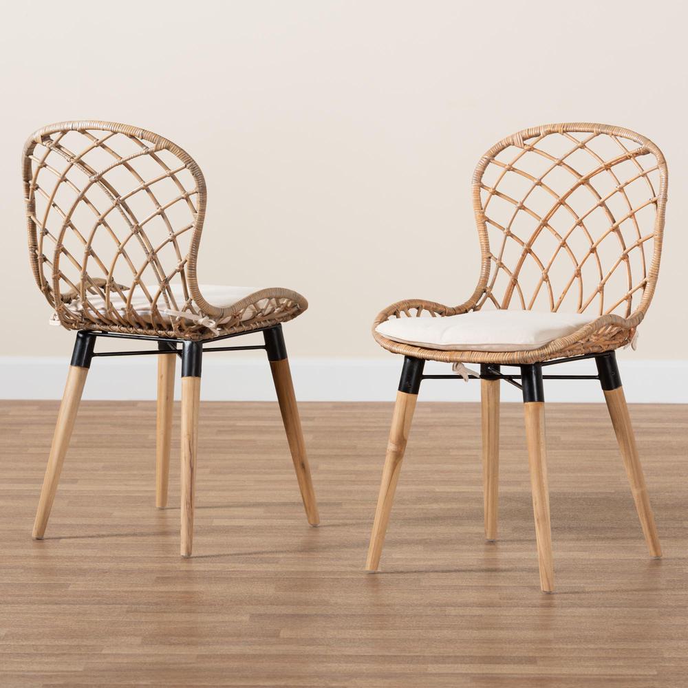 Greywashed Rattan 2-Piece Dining Chair Set. Picture 17