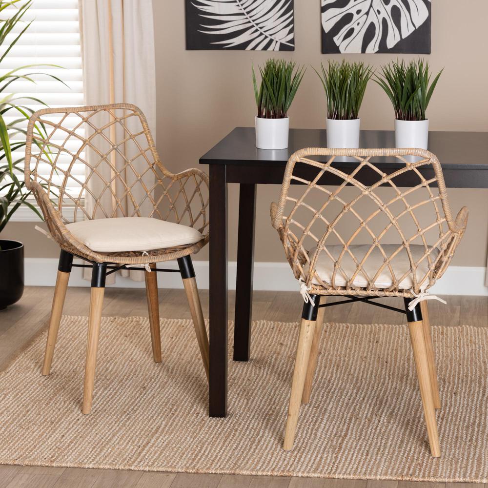 Greywashed Rattan 2-Piece Dining Chair Set. Picture 16