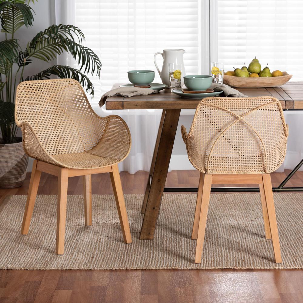 Rattan 2-Piece Dining Chair Set. Picture 16