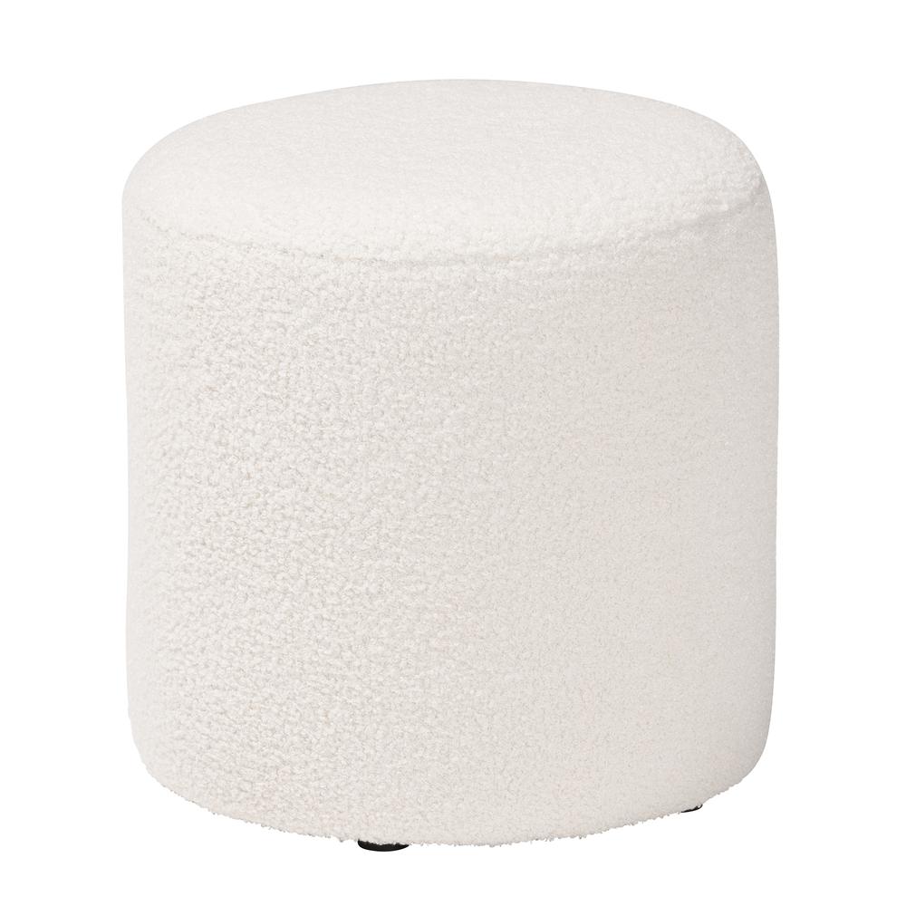 Baxton Studio Tori Modern and Contemporary Ivory Boucle Upholstered Ottoman. Picture 7