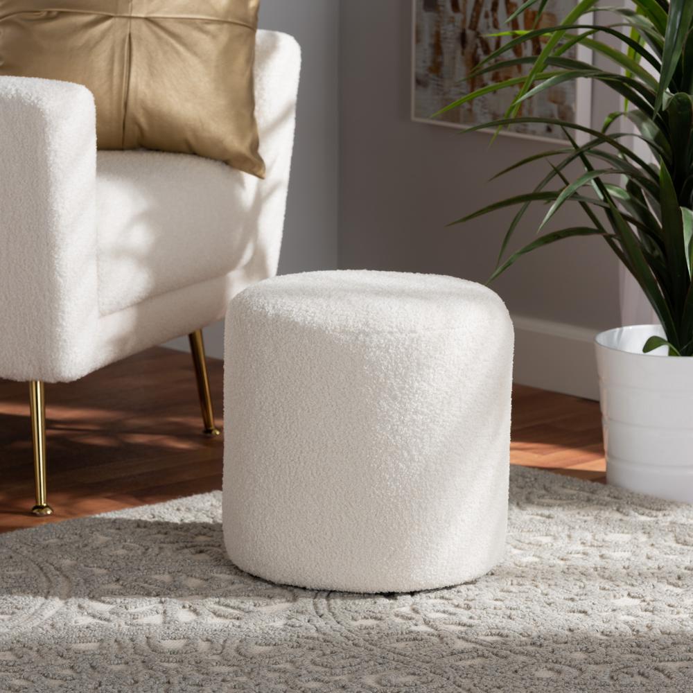 Baxton Studio Tori Modern and Contemporary Ivory Boucle Upholstered Ottoman. Picture 10
