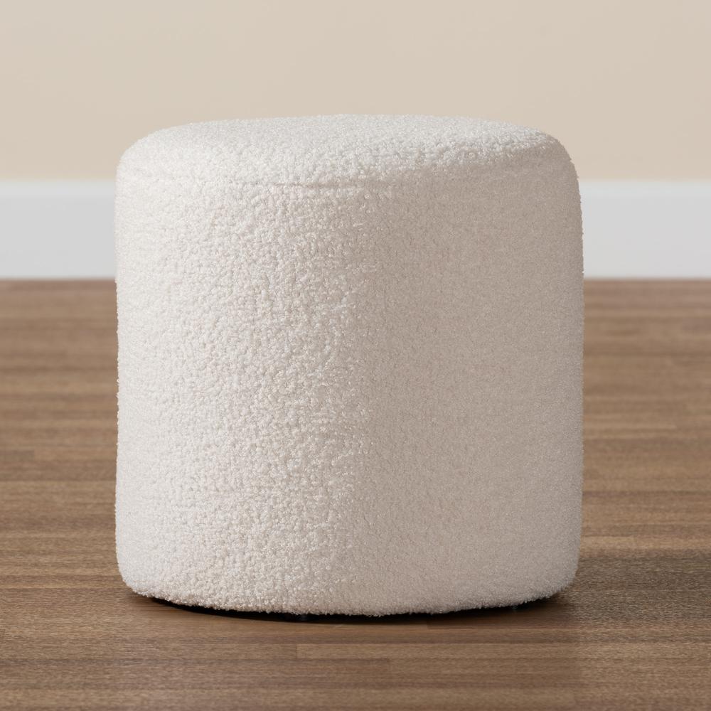 Baxton Studio Tori Modern and Contemporary Ivory Boucle Upholstered Ottoman. Picture 11