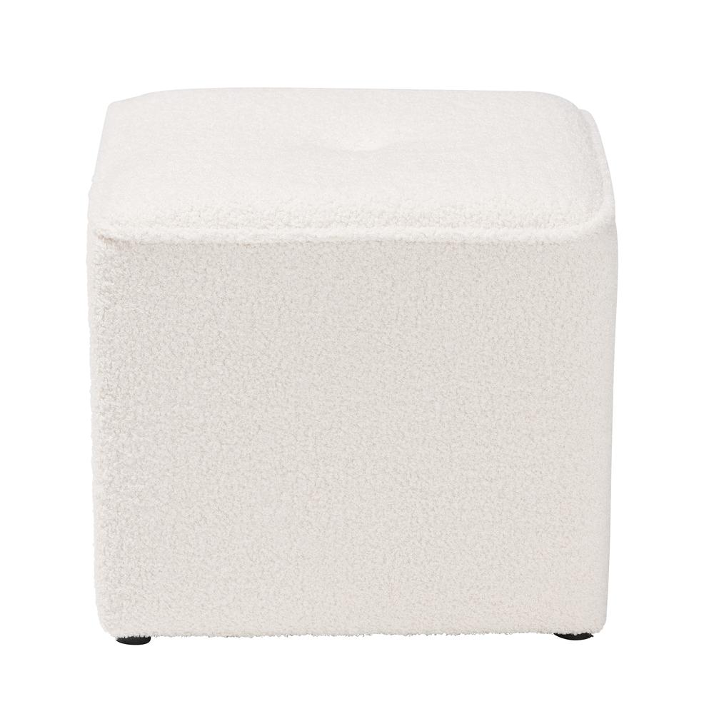 Baxton Studio Isaiah Modern and Contemporary Ivory Boucle Upholstered Ottoman. Picture 9