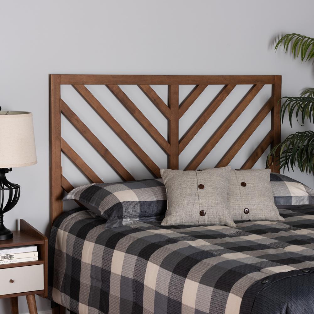 Belisma Modern and Contemporary Ash Walnut Finished Wood Queen Size Headboard. Picture 14