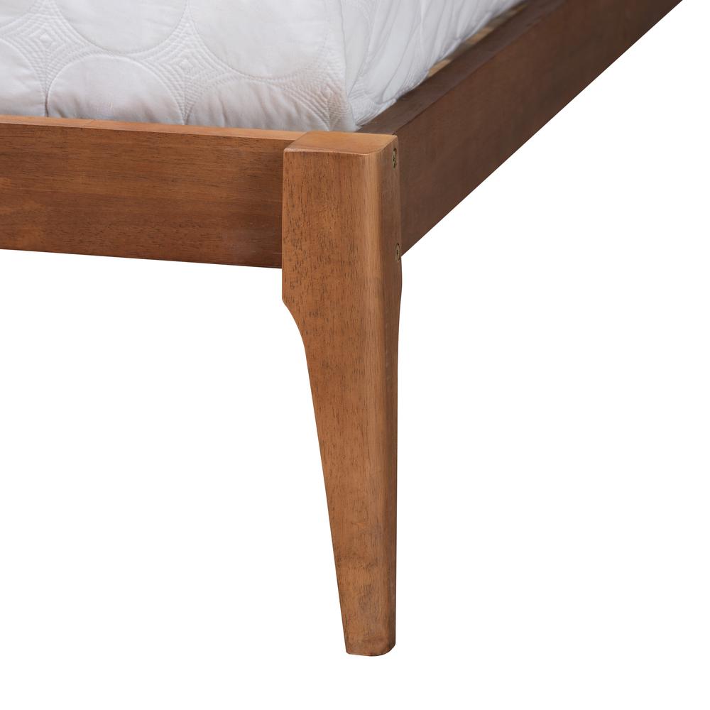 Transitional Light Grey Fabric and Ash Walnut Finished Wood Queen Size Bed. Picture 14