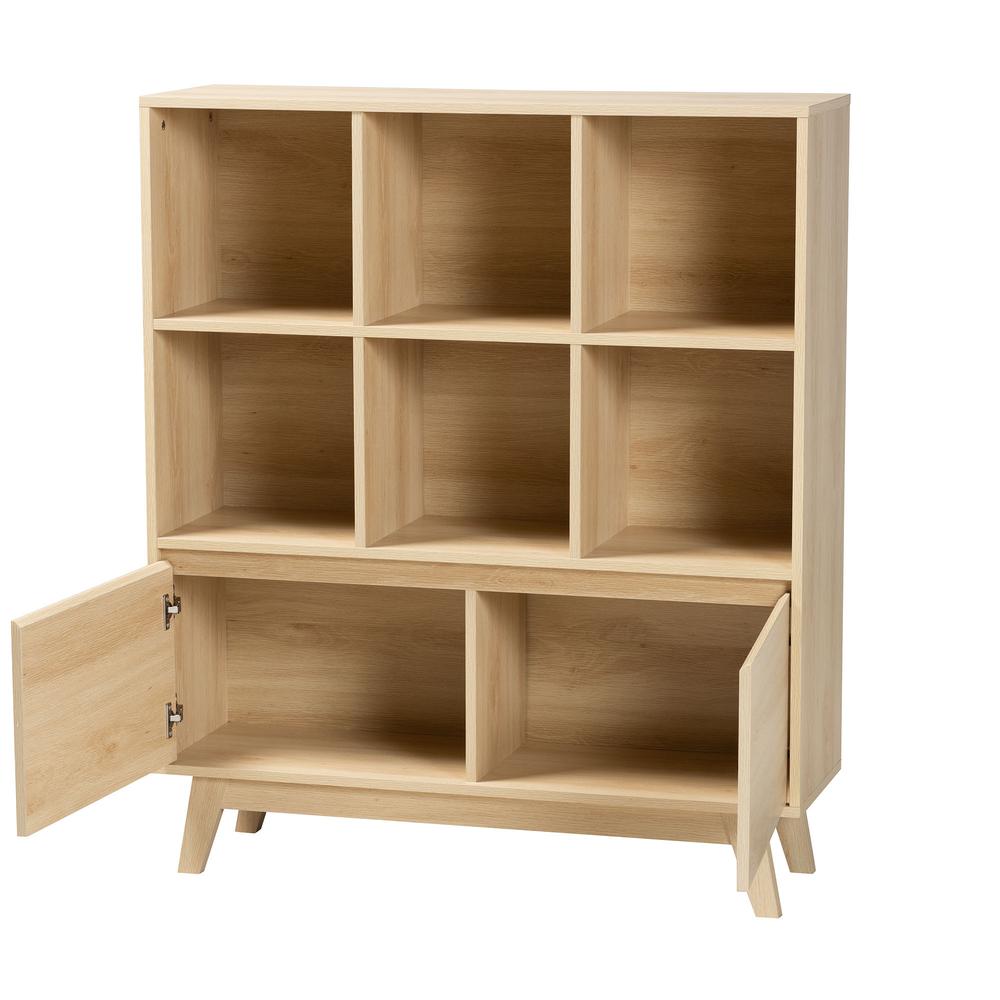 Baxton Studio Danina Japandi Oak Brown Finished Wood Bookshelf. Picture 12