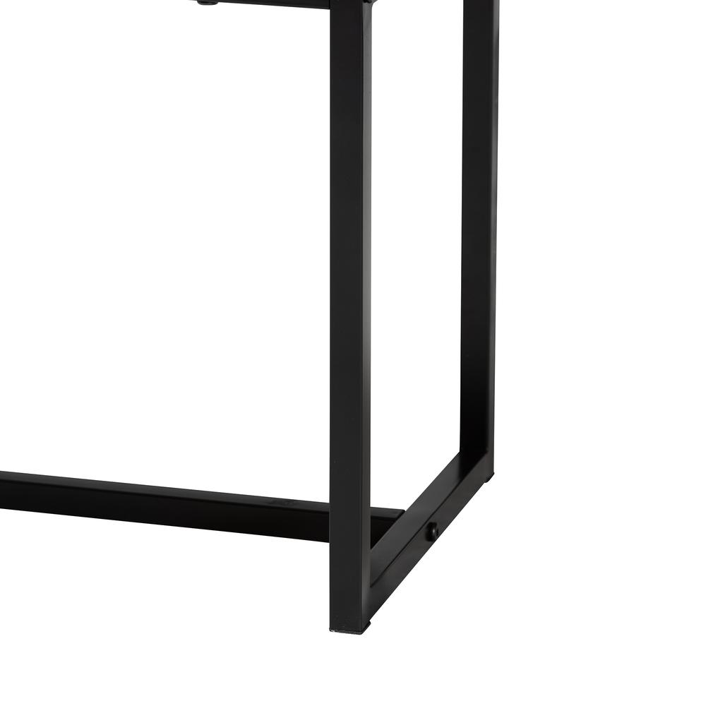 Black Metal 1-Drawer End Table with Natural Rattan. Picture 16