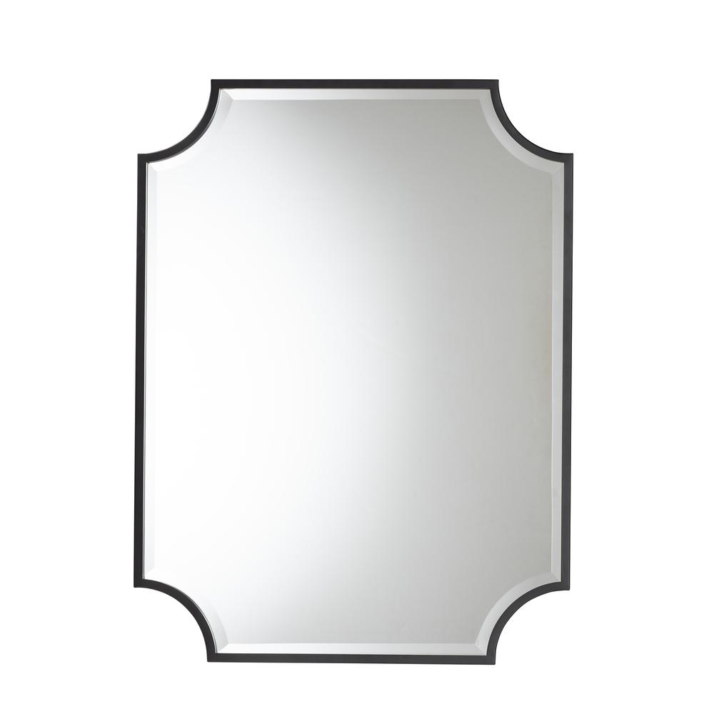 Baxton Studio Parcenet Modern Black Finished Metal Accent Wall Mirror. Picture 6