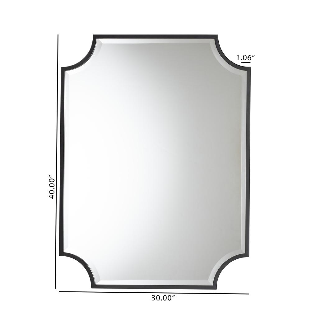 Baxton Studio Parcenet Modern Black Finished Metal Accent Wall Mirror. Picture 10
