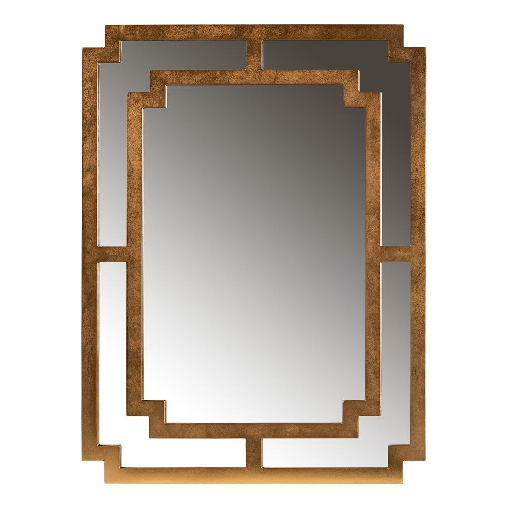Dayana Modern and Contemporary Antique Gold Finished Wood Accent Wall Mirror. Picture 5