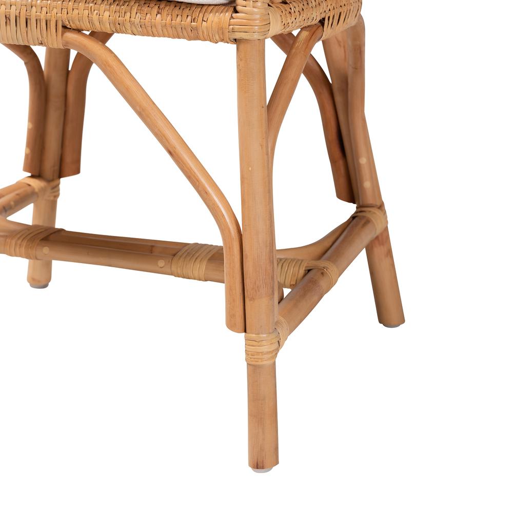 bali & pari Arween Modern Bohemian Natural Brown Rattan Dining Chair. Picture 16