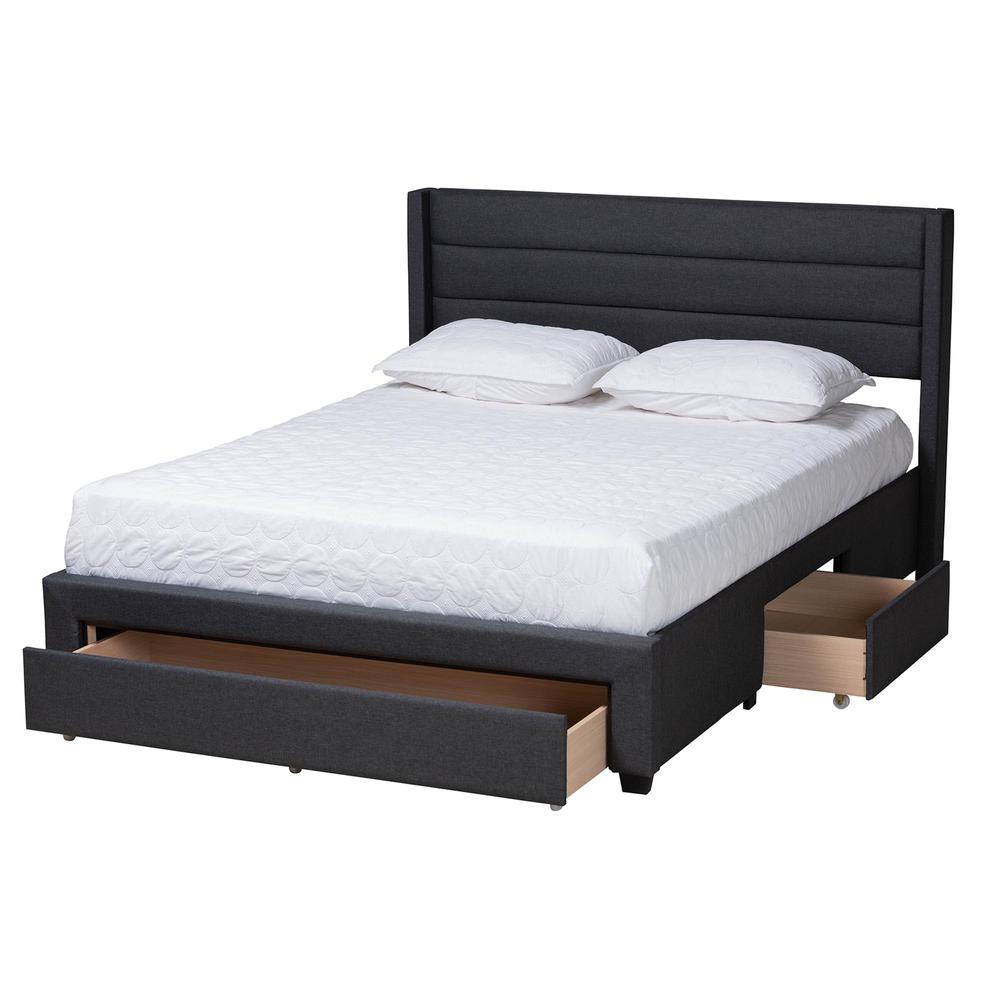 Dark Brown Finished Wood Full Size 3-Drawer Storage Platform Bed. Picture 11