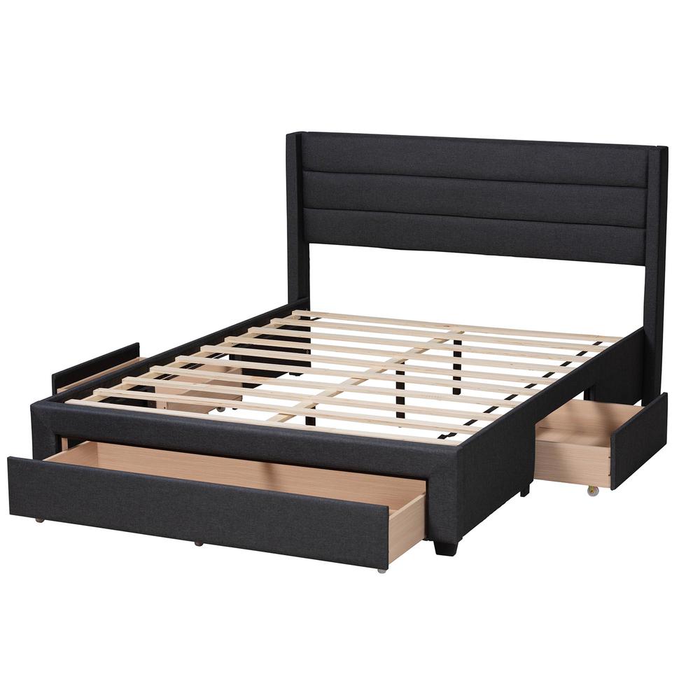 Dark Brown Finished Wood Full Size 3-Drawer Storage Platform Bed. Picture 14