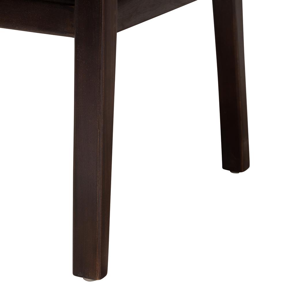 Bohemian Dark Brown Mahogany Wood and Natural Seagrass Dining Arm Chair. Picture 16
