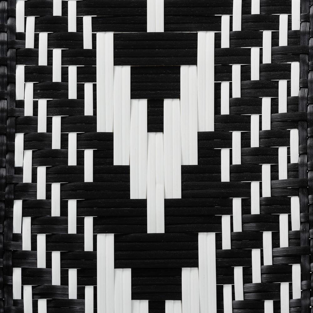 French Two-Tone Black and White Weaving and Natural Rattan Indoor Dining Chair. Picture 17