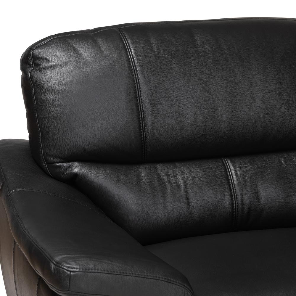Townsend Modern Black Full Leather Sectional Sofa with Right Facing Chaise. Picture 9