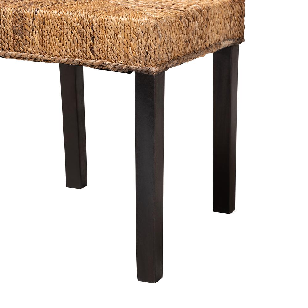 Bohemian Dark Brown Mahogany Wood and Seagrass Dining Chair. Picture 16
