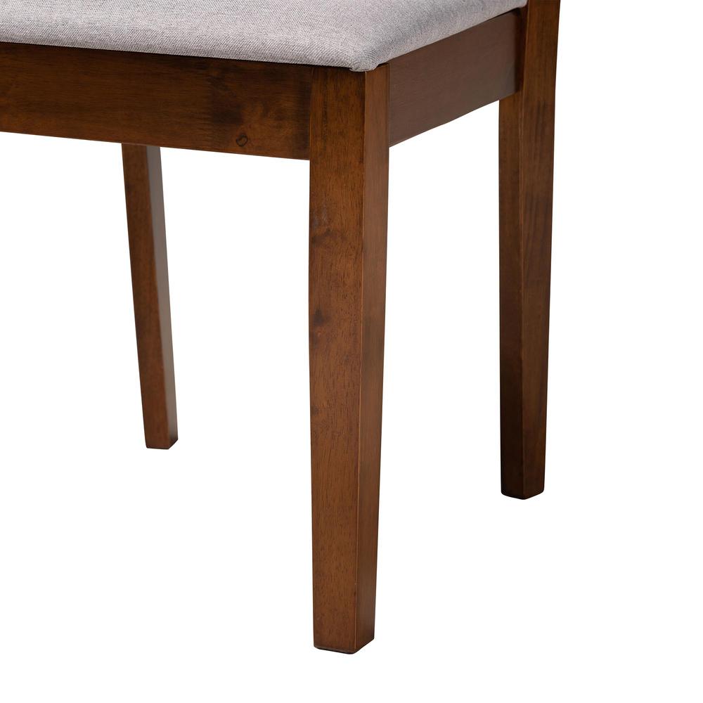 Olympia Modern Grey Fabric and Walnut Brown Finished Wood Dining Chair. Picture 14