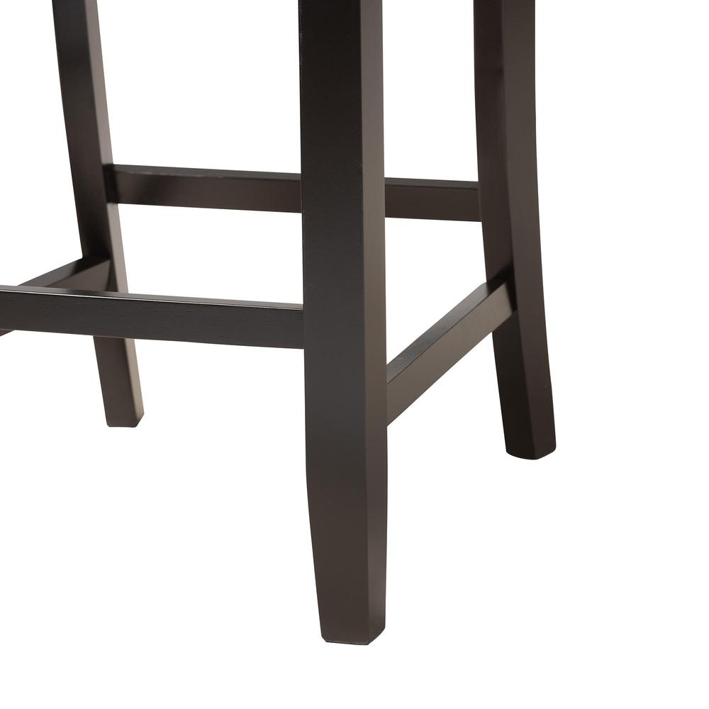 Florencia Modern Grey Fabric and Espresso Brown Finished Wood Counter Stool. Picture 14
