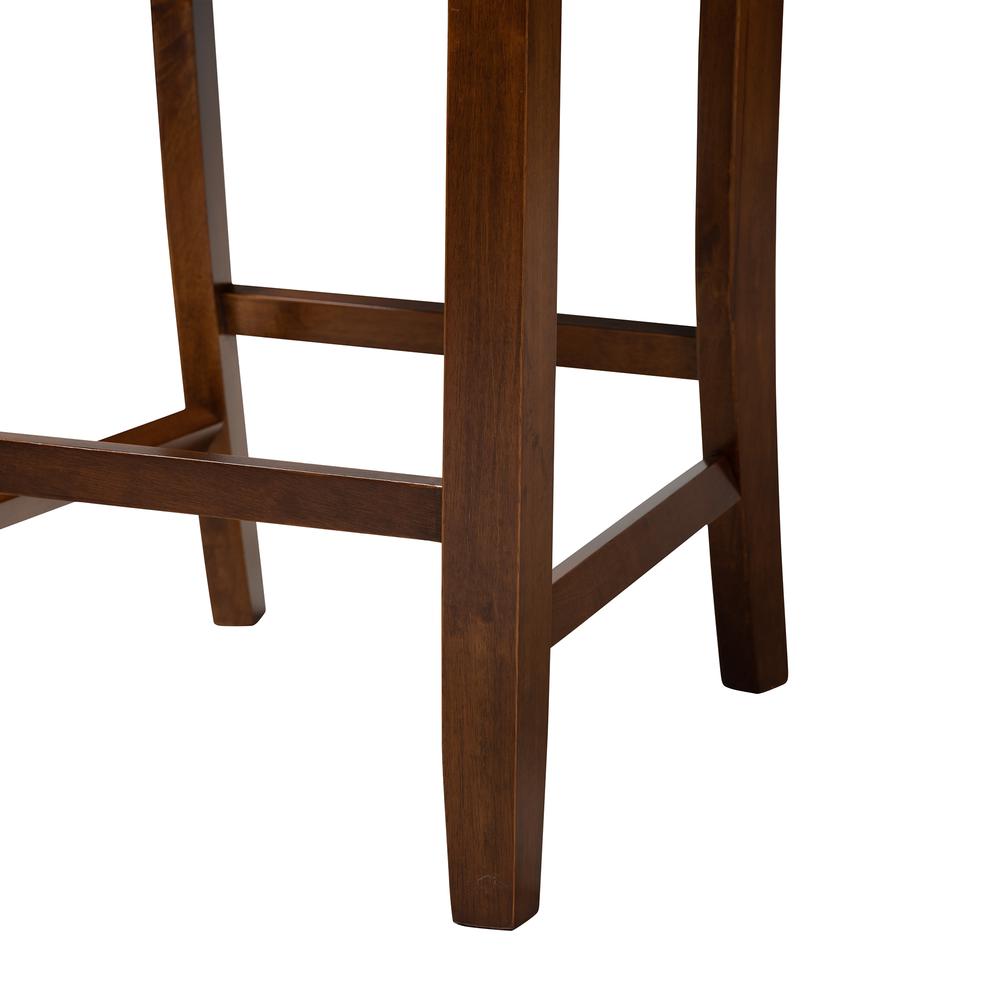 Abigail Modern Grey Fabric and Walnut Brown Finished Wood 5-Piece Pub Set. Picture 16