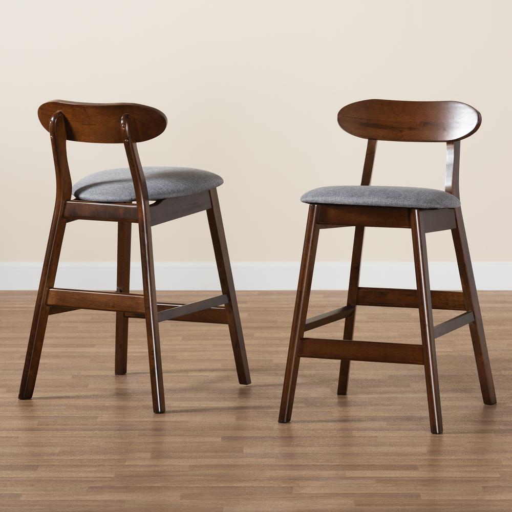 Dirty Oak Finished Wood 2-Piece Counter Stool Set. Picture 17