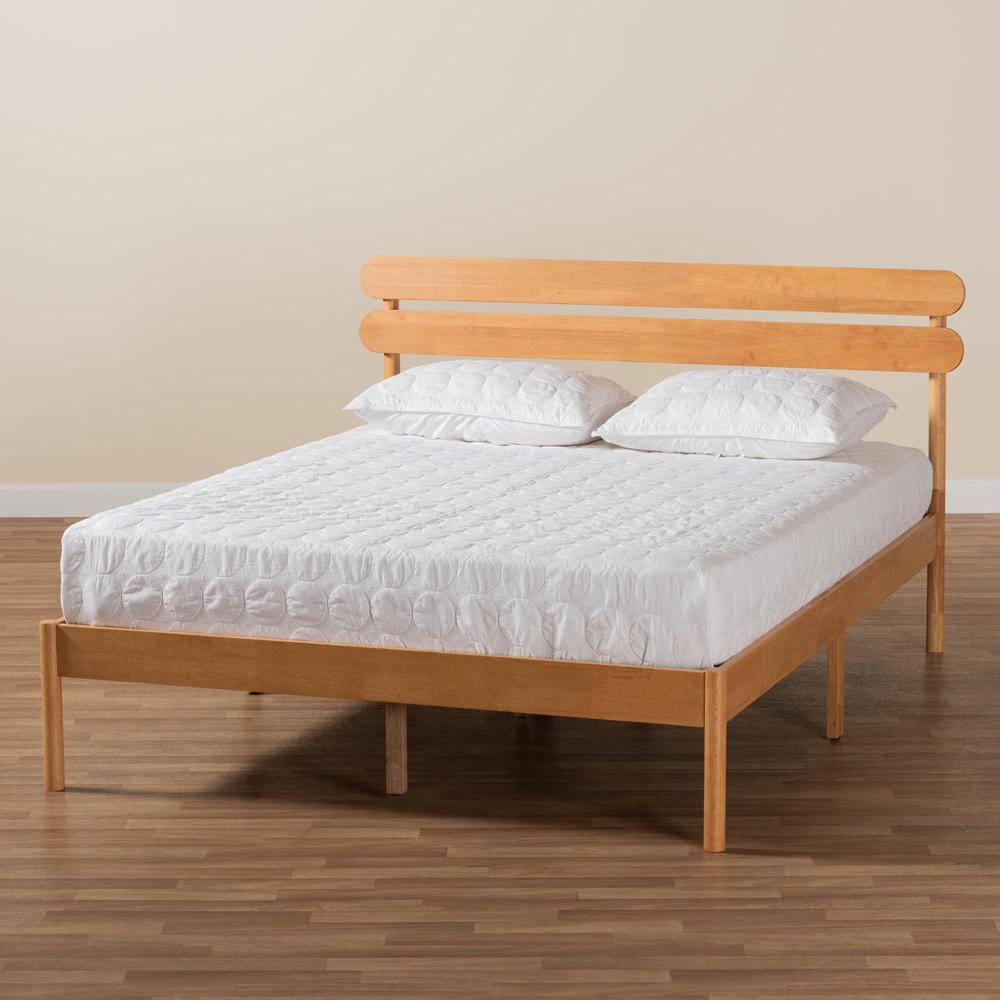 Baxton Studio Quincia Japandi Sandy Brown Finished Wood Queen Size Platform Bed. Picture 17