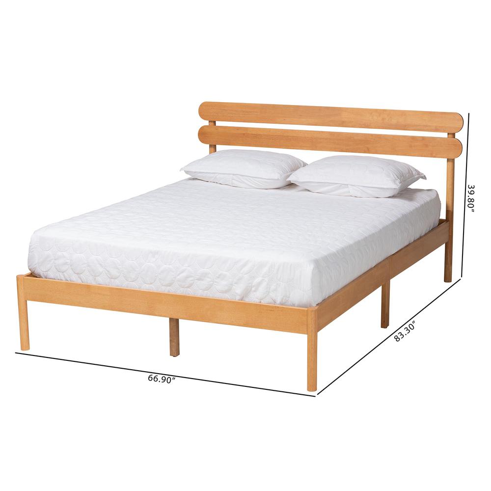 Baxton Studio Quincia Japandi Sandy Brown Finished Wood Queen Size Platform Bed. Picture 18