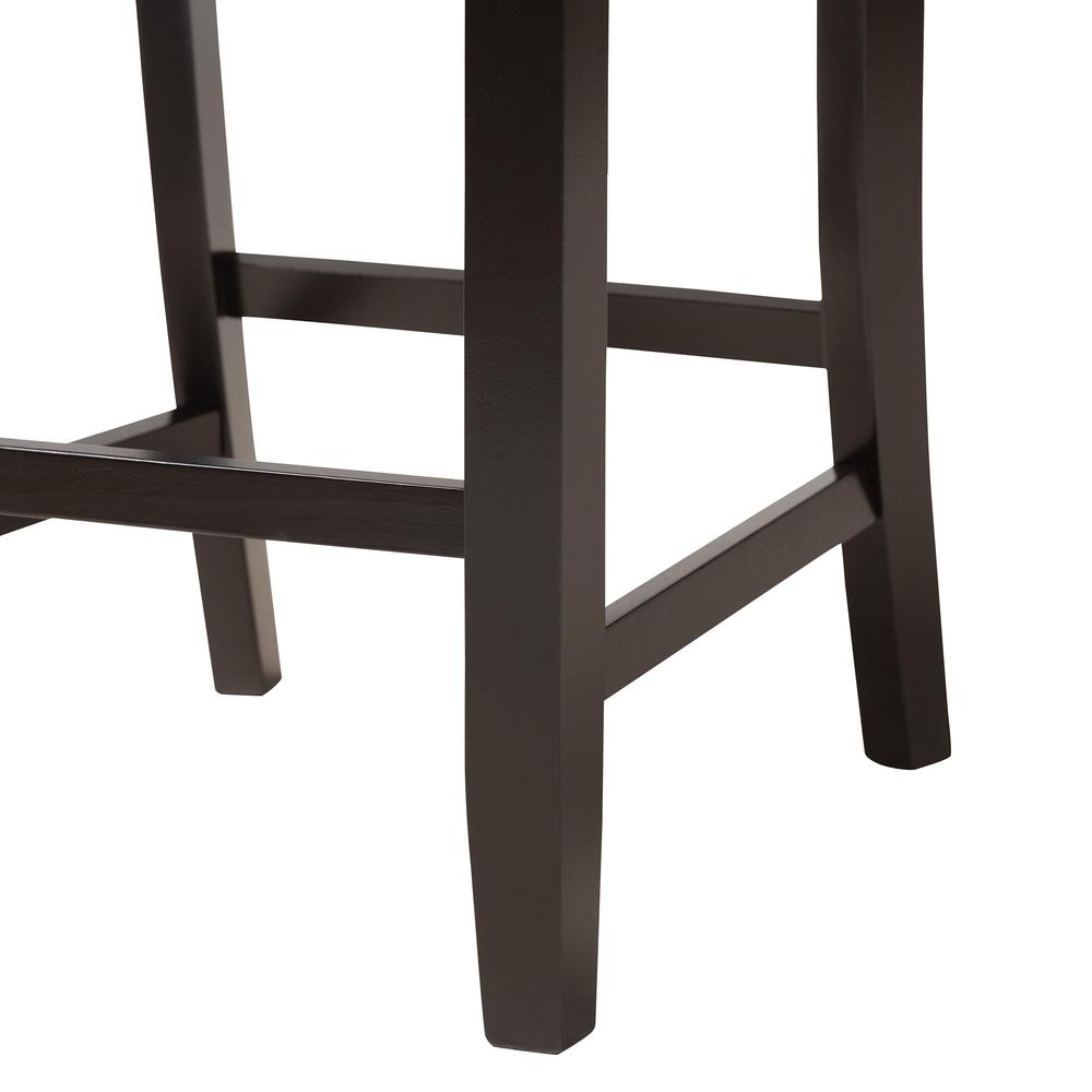 Olympia Modern Beige Fabric and Espresso Brown Finished Wood Counter Stool. Picture 14