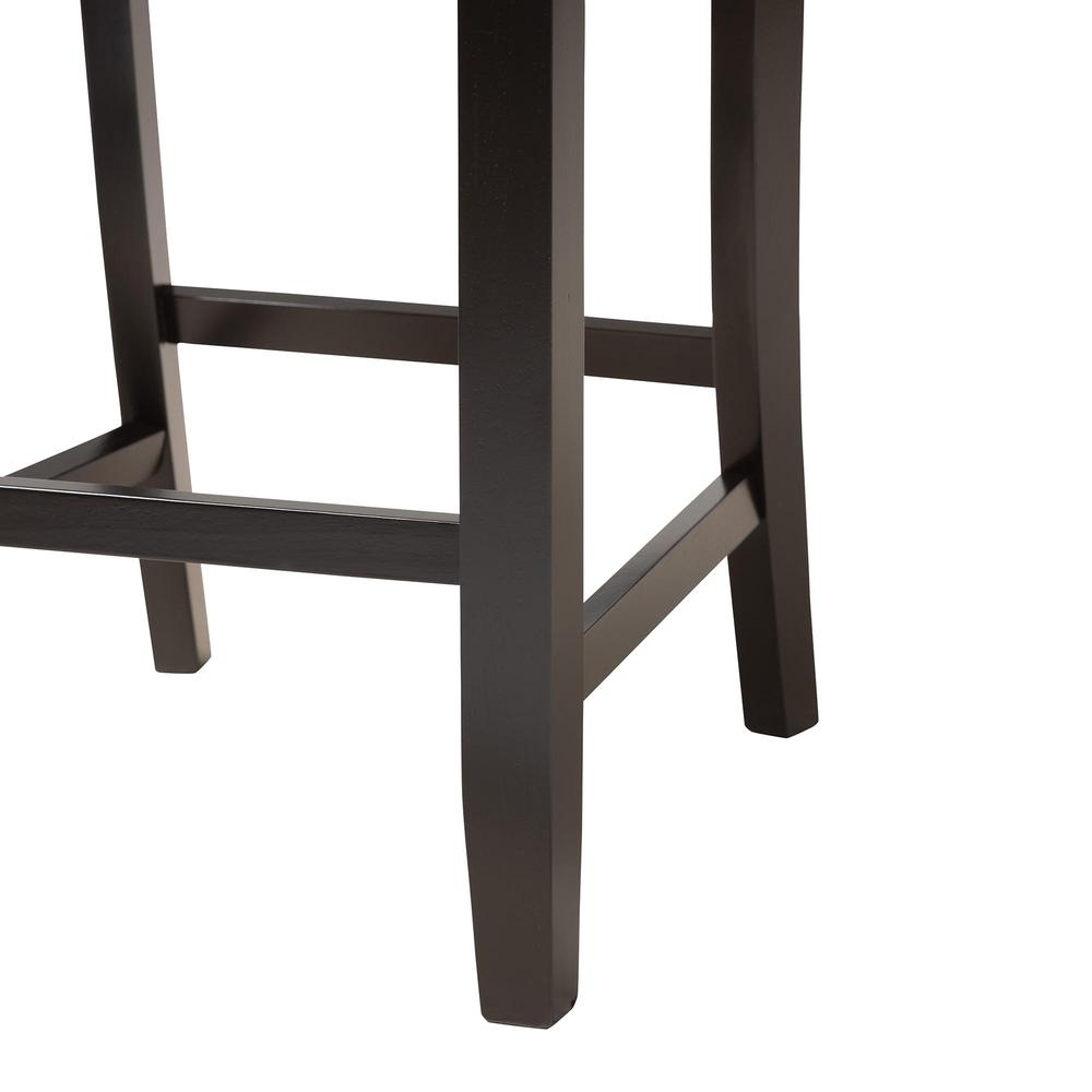 Olympia Modern Grey Fabric and Espresso Brown Finished Wood Counter Stool. Picture 14