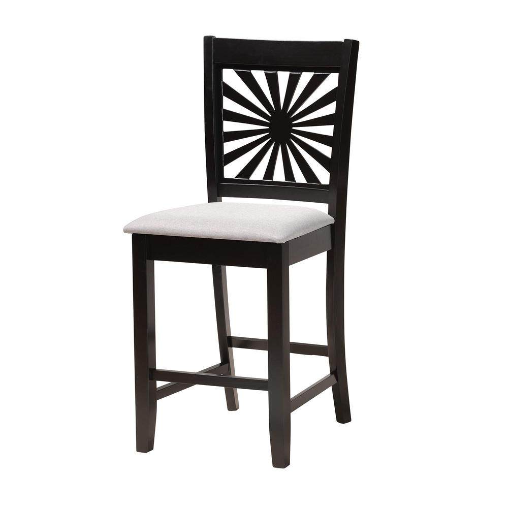 Olympia Modern Grey Fabric and Espresso Brown Finished Wood 5-Piece Pub Set. Picture 12