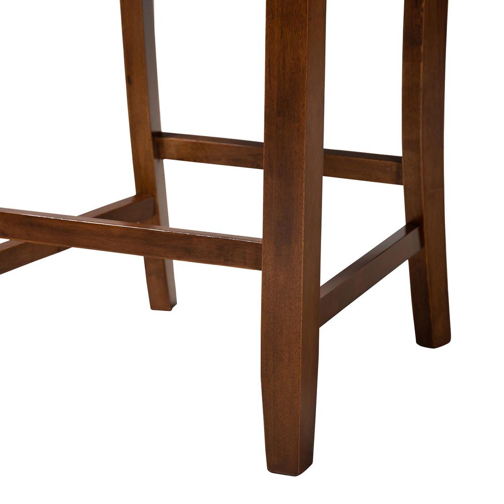Olympia Modern Grey Fabric and Walnut Brown Finished Wood 5-Piece Pub Set. Picture 16