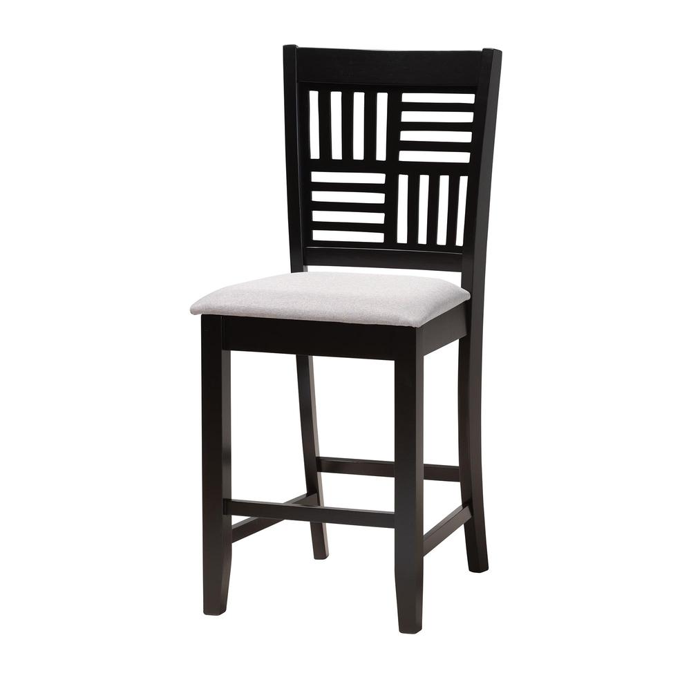 Deanna Modern Grey Fabric and Dark Brown Finished Wood 5-Piece Pub Set. Picture 11