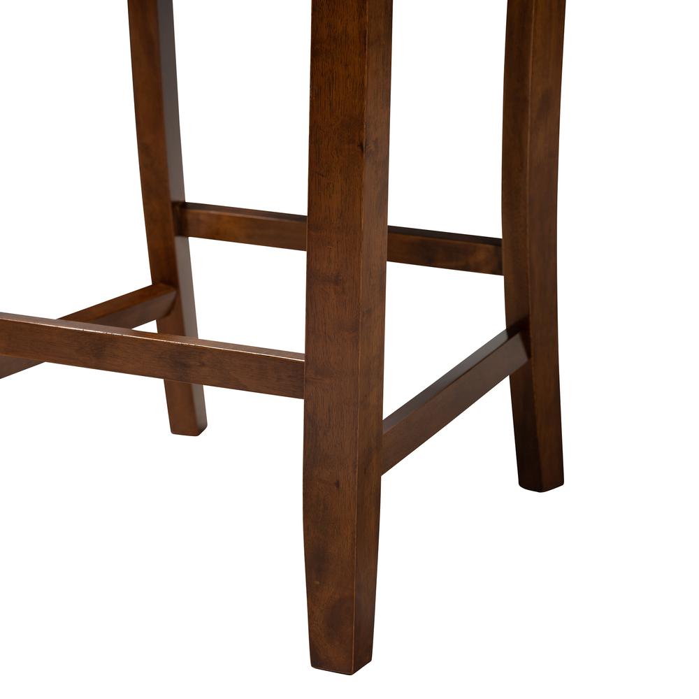 Genesis Modern Grey Fabric and Walnut Brown Finished Wood 5-Piece Pub Set. Picture 16