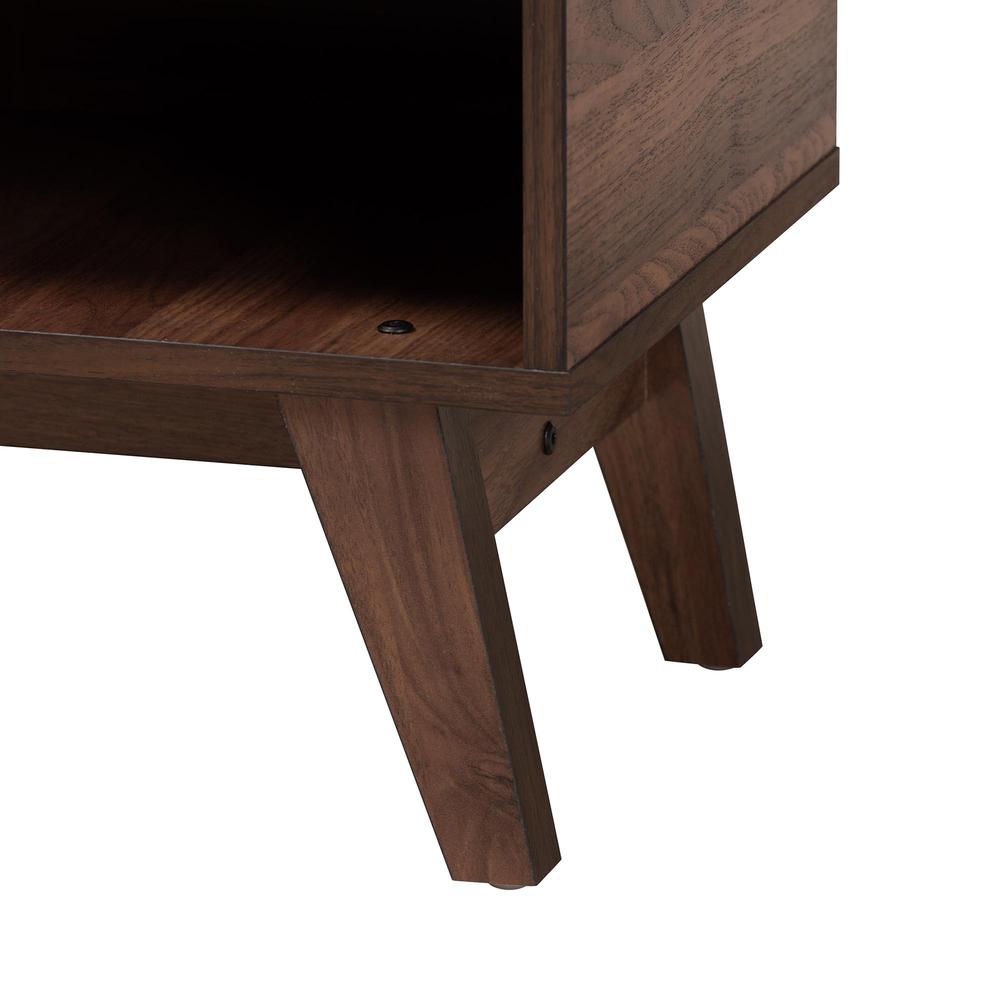 Baxton Studio Paricia Mid-Century Modern Walnut Brown Finished Wood Shoe Cabinet. Picture 19