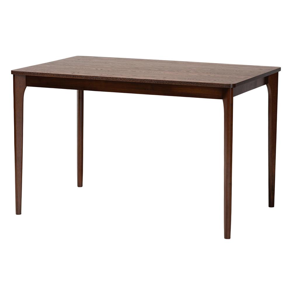 Baxton Studio Sherwin Mid-Century Modern Walnut Brown Finished Wood Dining Table. Picture 10