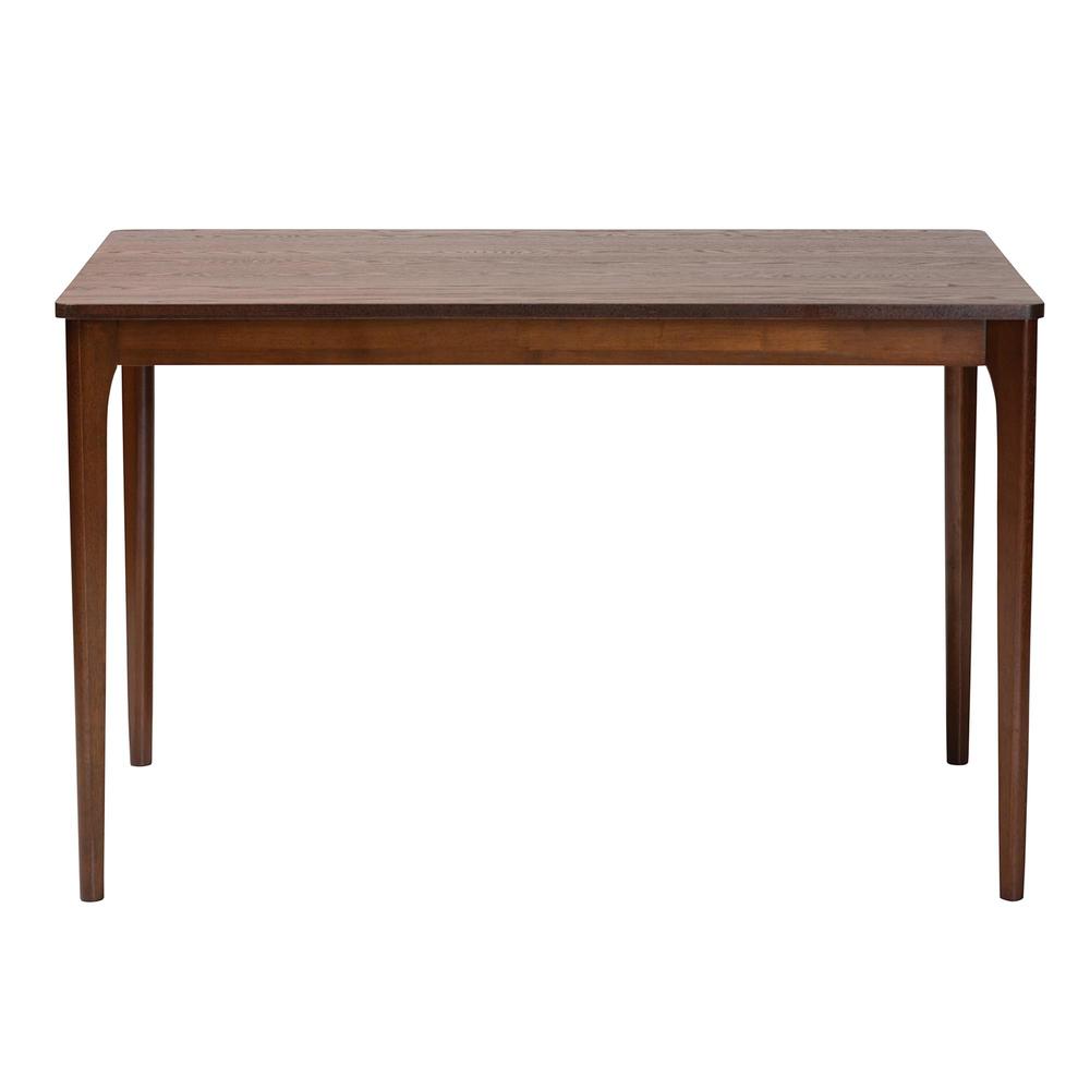 Baxton Studio Sherwin Mid-Century Modern Walnut Brown Finished Wood Dining Table. Picture 11