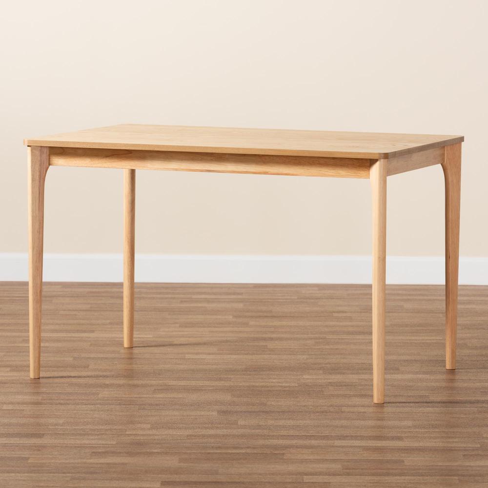 Baxton Studio Sherwin Mid-Century Modern Natural Oak Finished Wood Dining Table. Picture 17
