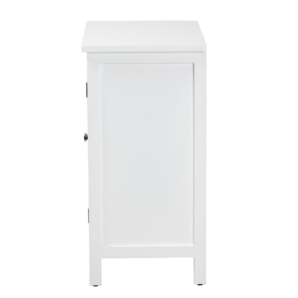 Yelena Classic and Traditional White Finished Wood 2-Door Storage Cabinet. Picture 14