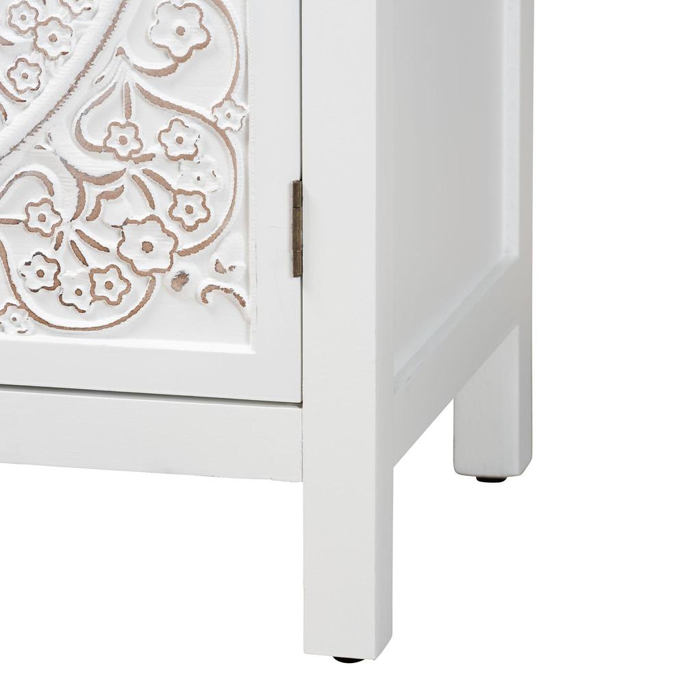 Yelena Classic and Traditional White Finished Wood 2-Door Storage Cabinet. Picture 16
