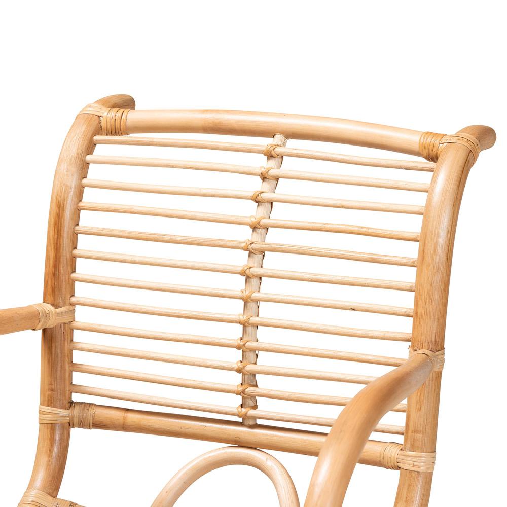 bali & pari Seminyak Modern Bohemian Natural Rattan Lounge Chair. Picture 15