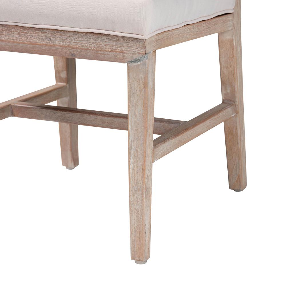 bali & pari Ulric Modern Bohemian White Washed Mahogany Wood Dining Chair. Picture 16